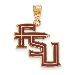 Black Bow Jewelry 14k Yellow Gold Plated Sterling Silver Florida State Seminoles NCAA Large Pendant - 1 of 3