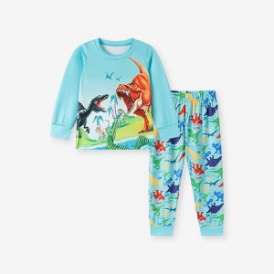 MyKids-USA Spring and Autumn Baby Kids Boys Cartoon Pattern Long Sleeves Top and Pants Casual Pajamas Clothing Set - 1 of 4