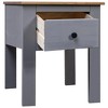 vidaXL Bedside Cabinet Gray 18.1"x15.7"x22.4" Pine Panama Range - 2 of 4