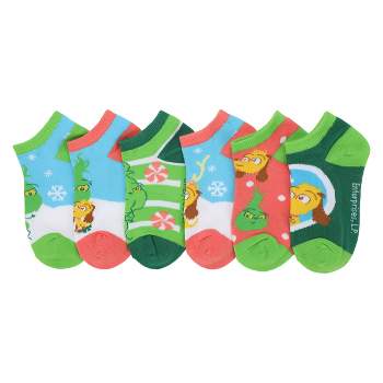 Youth Grinch Ankle Socks 6-Pack