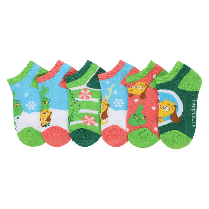 Youth Grinch Ankle Socks 6-Pack, 1 of 7