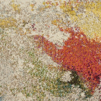 Ivory Abstract Tufted Round Reversible Rug, 5'3"