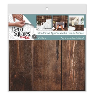Photo 1 of ConTact DecoSquares 6pk Adhesive Tiles - Walnut