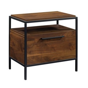 Sauder Nova Loft Nightstand with Drawer Grand Walnut: Laminated Bedside Table, MDF, Metal Hardware - 1 of 4