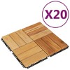 vidaXL Decking Tiles 20 pcs 11.8"x11.8" Solid Wood Teak - 2 of 4