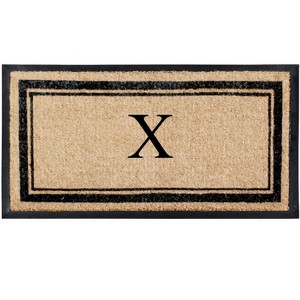 A1HC Natural Rubber Coir Outdoor Doormat 24x48 Monogrammed Anti-Shed Treated Durable Front Door Mat - 1 of 4