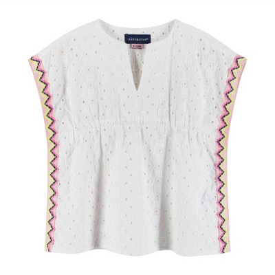 Image of Andy & Evan  Toddler  Eyelet Cover-Up White, Size 18-24 Months.