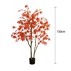 Nasitip Artificial Maple Tree, Faux Tree Soft Silk Autumn Maple Decorative Plant with Plastic Pot for Home Living Room - 3 of 4