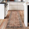 Indoor Washable Area Rug, Vintage Living Room Carpet, Floral Bedroom Retro Accent Throw Rug Office Dining Room Nursery, Brown/Black/Gray/Green - 3 of 4
