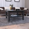 Vynxaria Timeless Classic Coffee Table - 4 Legs, 2-Tier (1 Shelf), Black, Living Room Complementary Furniture - 2 of 4