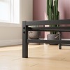 Twin Size Platform Bed Frame with Rustic Vintage Wood Headboard, Strong Metal Slats Support Mattress Foundation, No Box Spring Needed Rustic Brown - 3 of 4