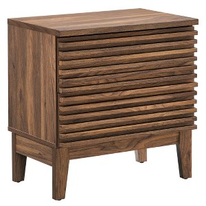 Modway Render Two-Drawer Nightstand – Mid-Century Modern Design with Wood Grain - 1 of 4