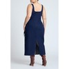 ELOQUII Women's Plus Size Tie Detail Denim Midi Dress - image 3 of 4