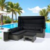 7-Piece Outdoor Patio Furniture Set with Retractable Canopy,Wicker Rattan Sectional Sofa with Washable Cushions for Lawn,Garden, Backyard, or Poolside - 4 of 4
