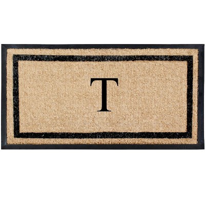A1HC Natural Coir & Rubber Doormat for Outdoor Indoor Entrance, Long Lasting Easy to Clean Front Door Mat 24x48, Monogrammed