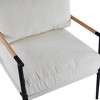 Gulches Modern Accent Chair  27.56" Beige Plush Cushioned Chair with Solid Wood Armrests & Minimalist Metal Frame for Living Room Bedroom Office - 4 of 4