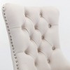 Button Tufted Dining Chair 24.6 x 19.7 x 37.5in Velvet Fabric Kitchen Side Chair with Nailhead Trim for Dining Room Beige - 3 of 4