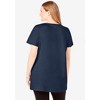 Woman Within Plus Size Perfect Short-Sleeve Scoop-Neck Henley Tunic - 3 of 4