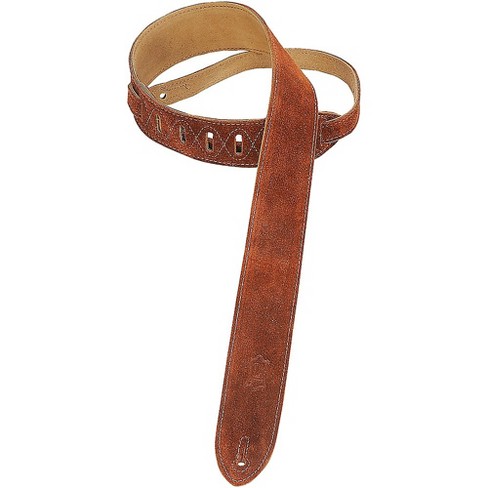 2.5'' Top Grain Italian Leather Guitar Strap - Tan