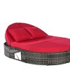 Outdoor Patio Round Daybed, Sun Bed with Adjustable Backrests and Foldable Cup Trays,Reclining Lounger with Cushions and Pillows-Coolbibila - 3 of 4