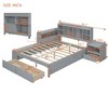 GDFStudio Oswald 4pcs Full Size Wooden Bedroom Furniture Sets with Shelves, Nightstand, Drawers and USB Ports - 3 of 4