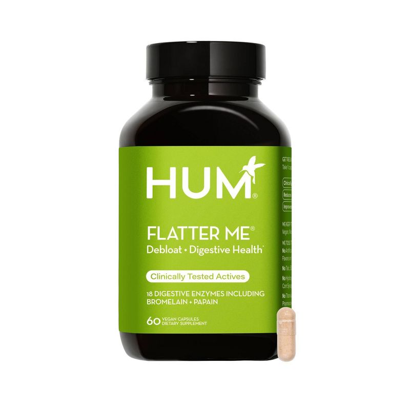 HUM Nutrition Flatter Me Digestive Enzymes for Fast Bloating Relief Vegan Capsules - 60ct, 1 of 10