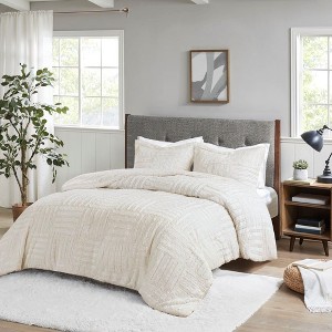 Sapphtopaz Comforter Set Fur Down Alternative Checkerboard Pattern Quilt Set 1 Quilt, 1 Pillow Shams, Machine Washable - 1 of 4