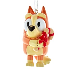 Kurt Adler Plastic Ornament for Christmas Tree, Bluey Bingo with Candy Cane - 1 of 2