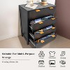Brown Dresser  Chest of Drawers  4 Drawer Dresser  Waveform Fluted Panel Wood Dresser  Modern Dressers for Storage Drawers for Bedroom  Closet Livin - 2 of 4