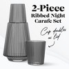 American Atelier Vintage Bedside Water Carafe with Tumbler, 37 Oz Ribbed Pitcher and Matching Drinking Glass Doubles as Lid, 4.5”x 9.25" - 2 of 4