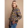 Slickblue Women's Mustard Plaid Button Down Shirt with Tie Front and Pocket - Casual Long Sleeve Top Size S-L - 3 of 4