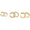 14K-18K Yellow Gold Plated Sterling Silver Posts Three Pairs Small Hoop Earrings for Women - Statement Gold Hoop Earrings Set - 3 of 4