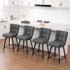 Bekrvio 26" Swivel Counter Height Bar Stools Set of 2,Modern Faux Leather Upholstered with Back,Counter Stool Chairs for Kitchen Island - 4 of 4