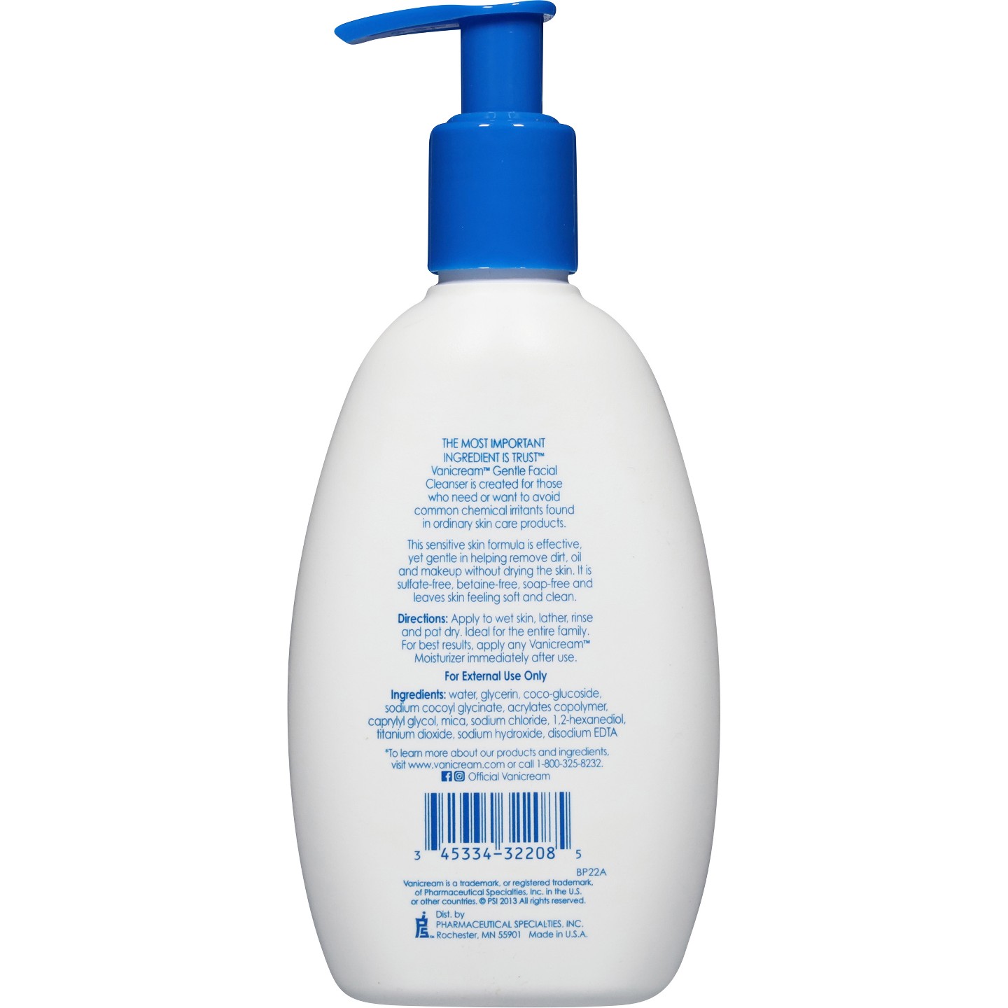 Мягкое очищающее средство для лица Vanicream для чувствительной кожи, 8 fl oz — фото 2