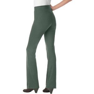 Woman Within Plus Size Petite Bootcut Ponte Stretch Knit Pant - 1 of 4