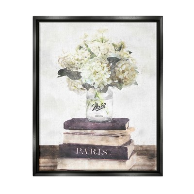 Stupell Industries Delicate White Florals on Parisian Bookstack