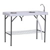 Vynxaria Outsunny Folding Fish Cleaning Table with Sink ¨C Portable Camping Table for Fishing - 4 of 4