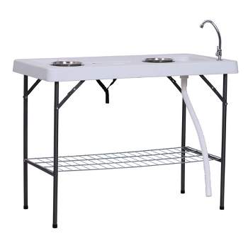 Flash Furniture 4-foot Portable Fish Cleaning Table / Outdoor Camping Table  And Sink : Target