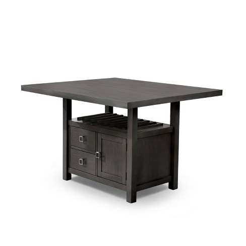 56 Idora Wine Storage Counter Height, Counter Height Extendable Dining Table With Storage