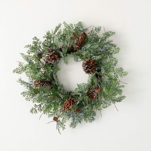 Sullivans Artificial Christmas Berry Cedar Accent Ring  Green  Indoor Christmas DÃƒÂ©cor - 1 of 3