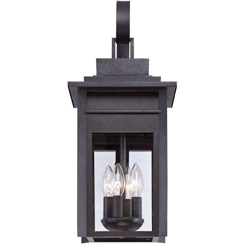 Franklin Iron Works Bransford Mission Outdoor Wall Light Fixture Black Specked Gray 21" Clear Glass for Post Exterior Barn Deck House Porch Yard Patio, 3 of 7