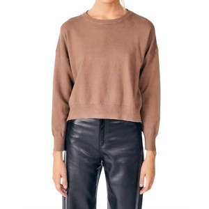 Women's Round Neck Polly Sweater - DELUC - 1 of 4