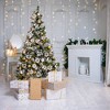 Aoibox Christmas Tree Ornaments Set 24 PCS Wood Hanging Decorations 3D Rustic Winter Wonderland White 2.5x2.7x0.16 Inch - 2 of 4
