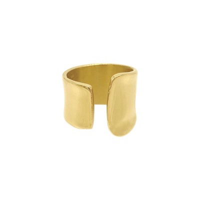 Adornia 14k Gold Plated Tall Open Band Ring (Size 6)
