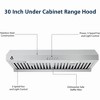 30 inch Kitchen Under Cabinet Range Hood Stainless Steel 400 CFM Vent 3-Speed With LEDs - 4 of 4
