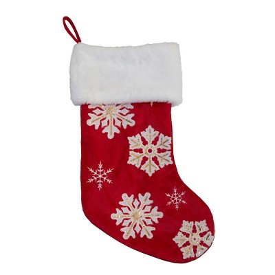 Season's Designs 21In Christmas Red W/ Wht Snowflake Stkn