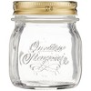 Bormioli Rocco Quattro Stagioni Mason Jar - One-Piece Twist Top Lid, Beehive Motif - Embossed Glass Container, BPA-Free, Made in Italy - 3 of 4