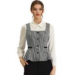 Allegra K Women's Vintage Waistcoat Vest Peplum Hem Button Racerback Dressy Vests