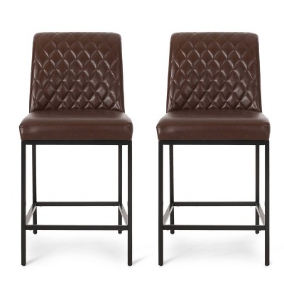 2pc Osgood Contemporary Diamond Stitch Counter Height Barstools - Christopher Knight Home
