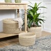 Northlight Set of 3 Twisted Weave and Zig Zag Sewn Seagrass Storage Baskets 16.5" - 2 of 4
